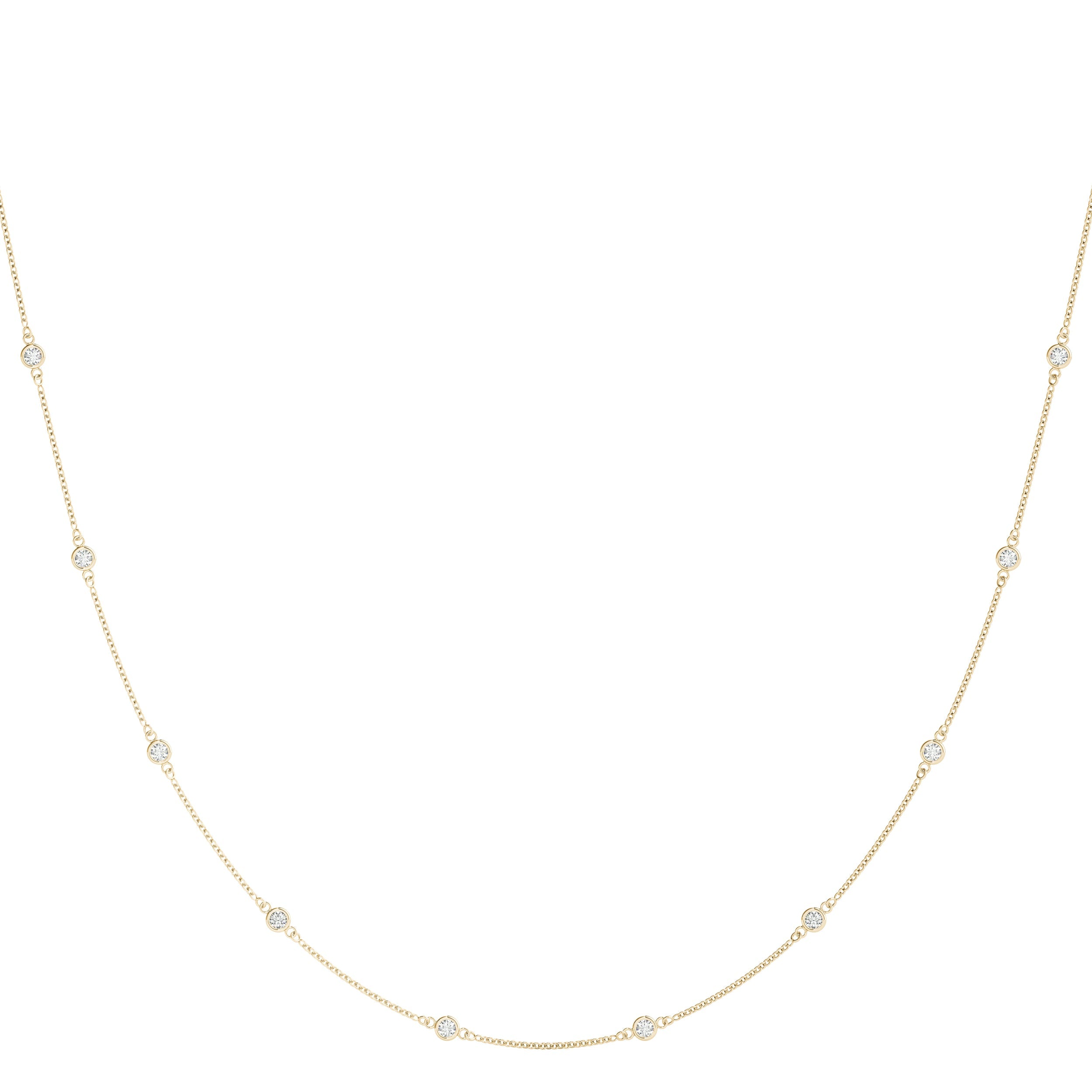 0.50 Carats Round Shape Moissanite Dainty Necklace