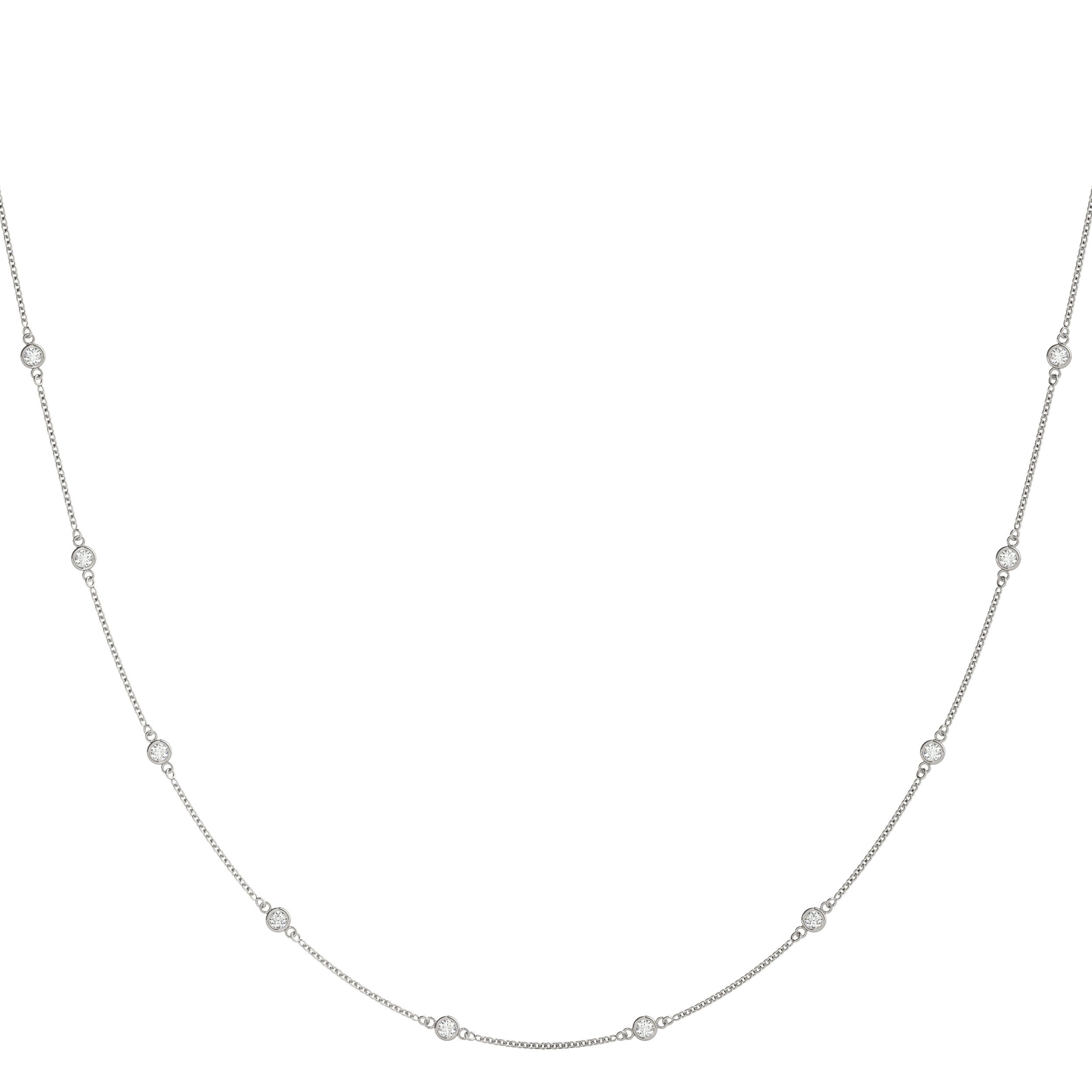 0.50 Carats Round Shape Moissanite Dainty Necklace
