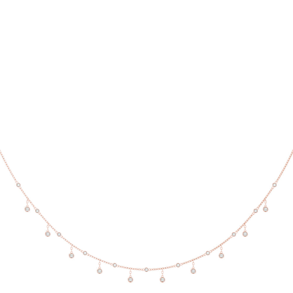 0.33 Carats Round Shape Moissanite Diamond Drop Necklace