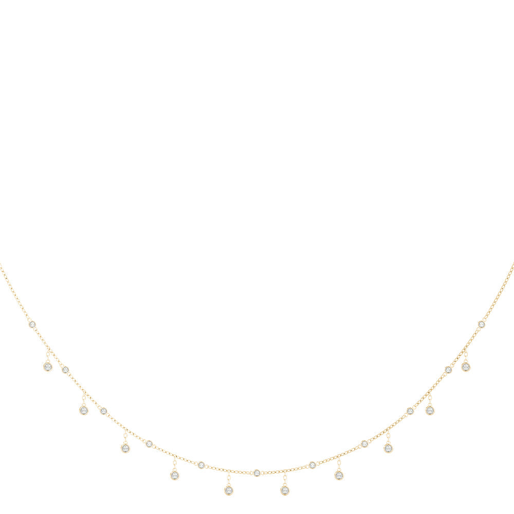 0.33 Carats Round Shape Moissanite Diamond Drop Necklace