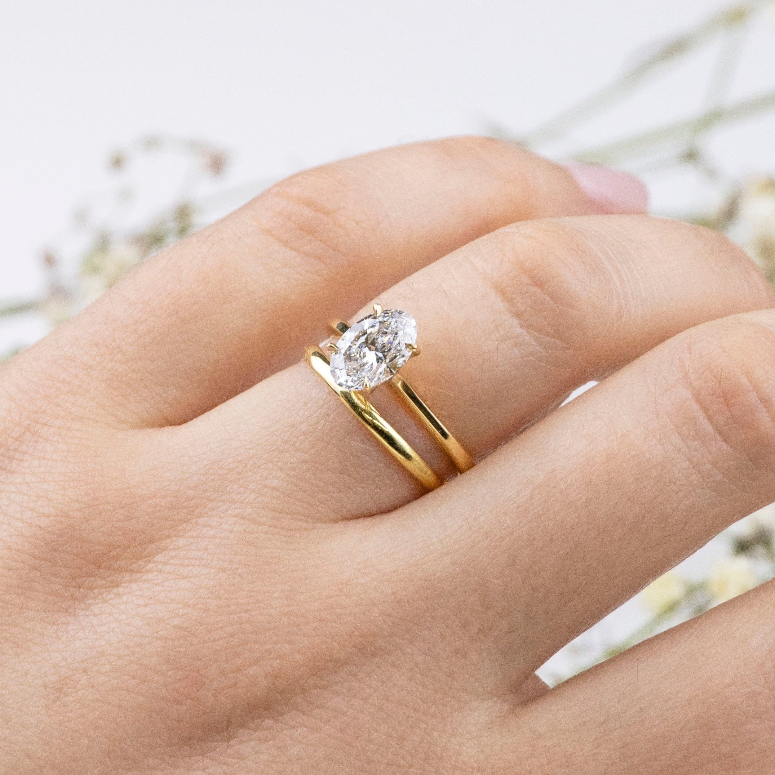 1.25 Carats Oval Shape Moissanite Solitaire Engagement Ring