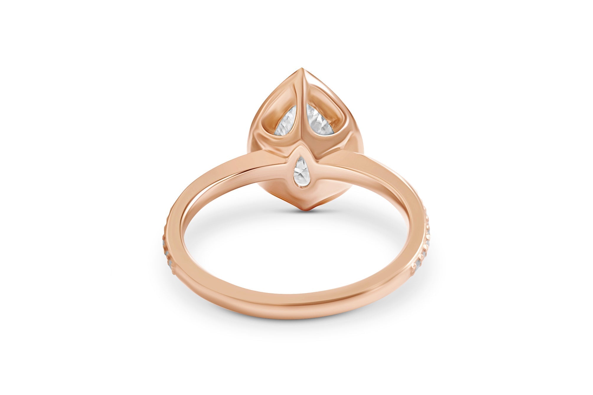 2.10 Carats Pear Shape Moissanite Halo & Pave Engagement Ring
