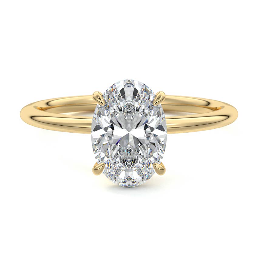 2.0 Carats Lab Grown Diamond Oval Shape E-VS1 Solitaire Engagement Ring