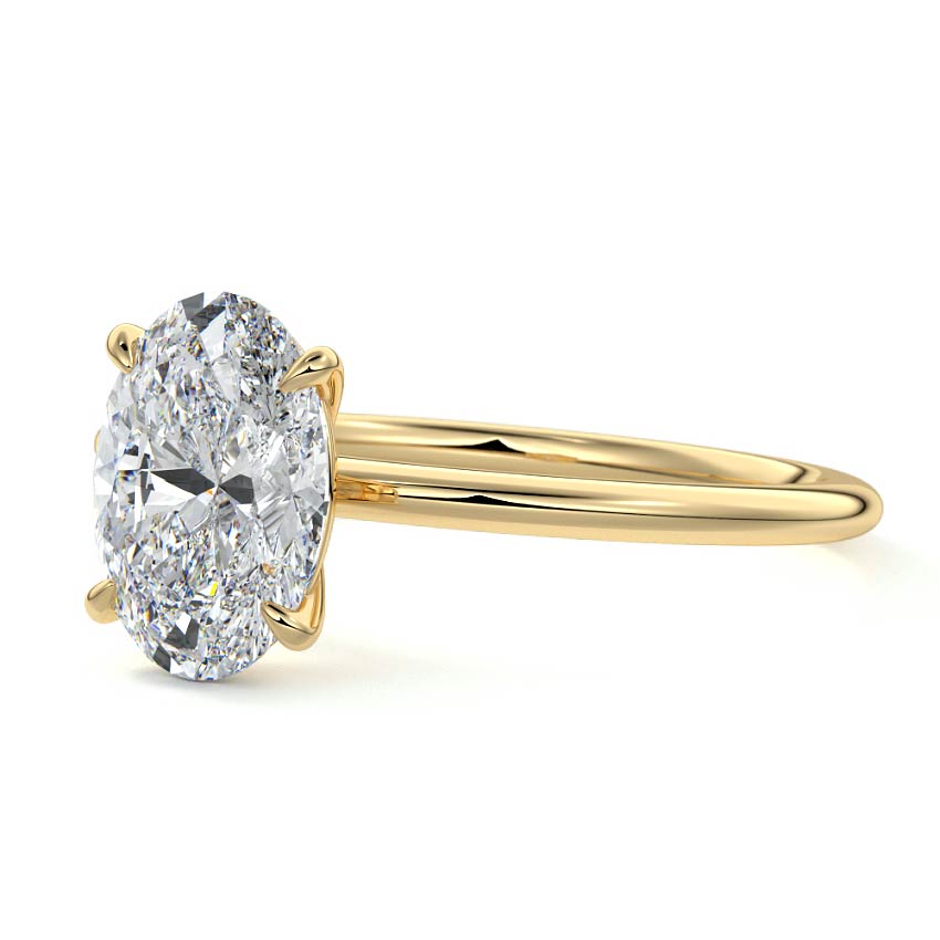 2.0 Carats Lab Grown Diamond Oval Shape E-VS1 Solitaire Engagement Ring