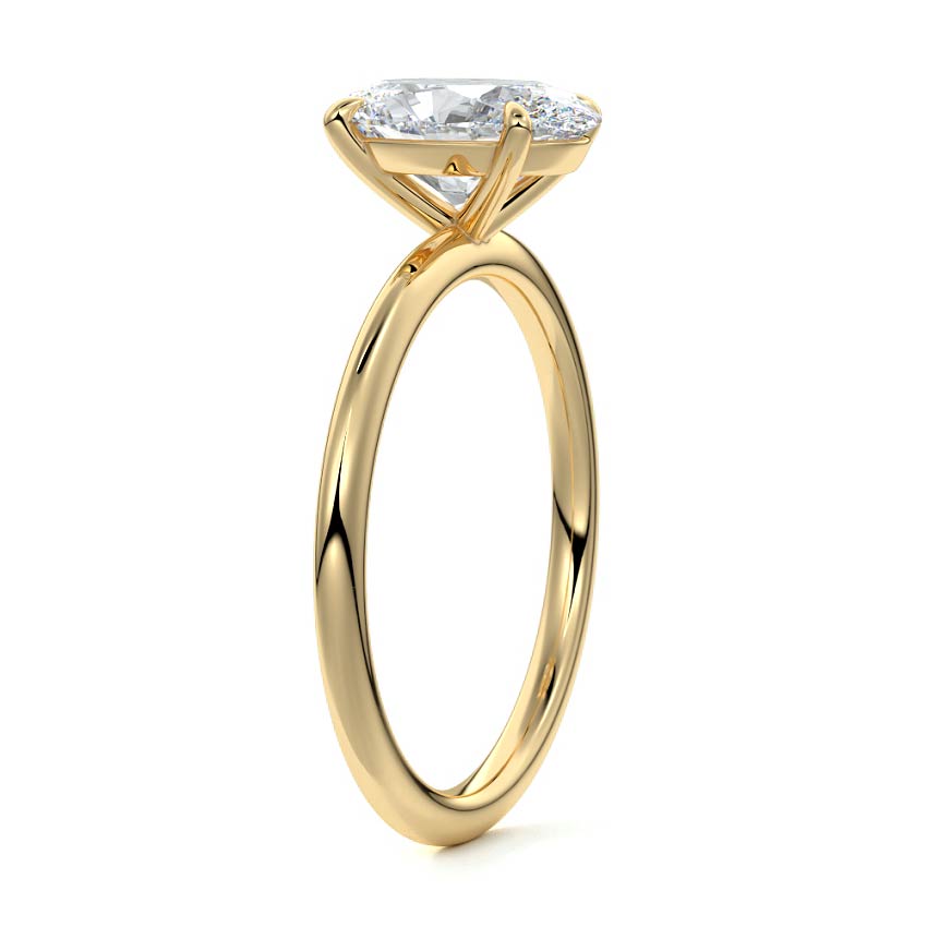 2.0 Carats Lab Grown Diamond Oval Shape E-VS1 Solitaire Engagement Ring