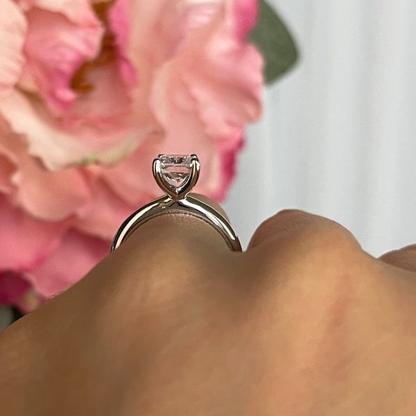 1.75 Carats Radiant Shape Moissanite Solitaire Engagement Ring