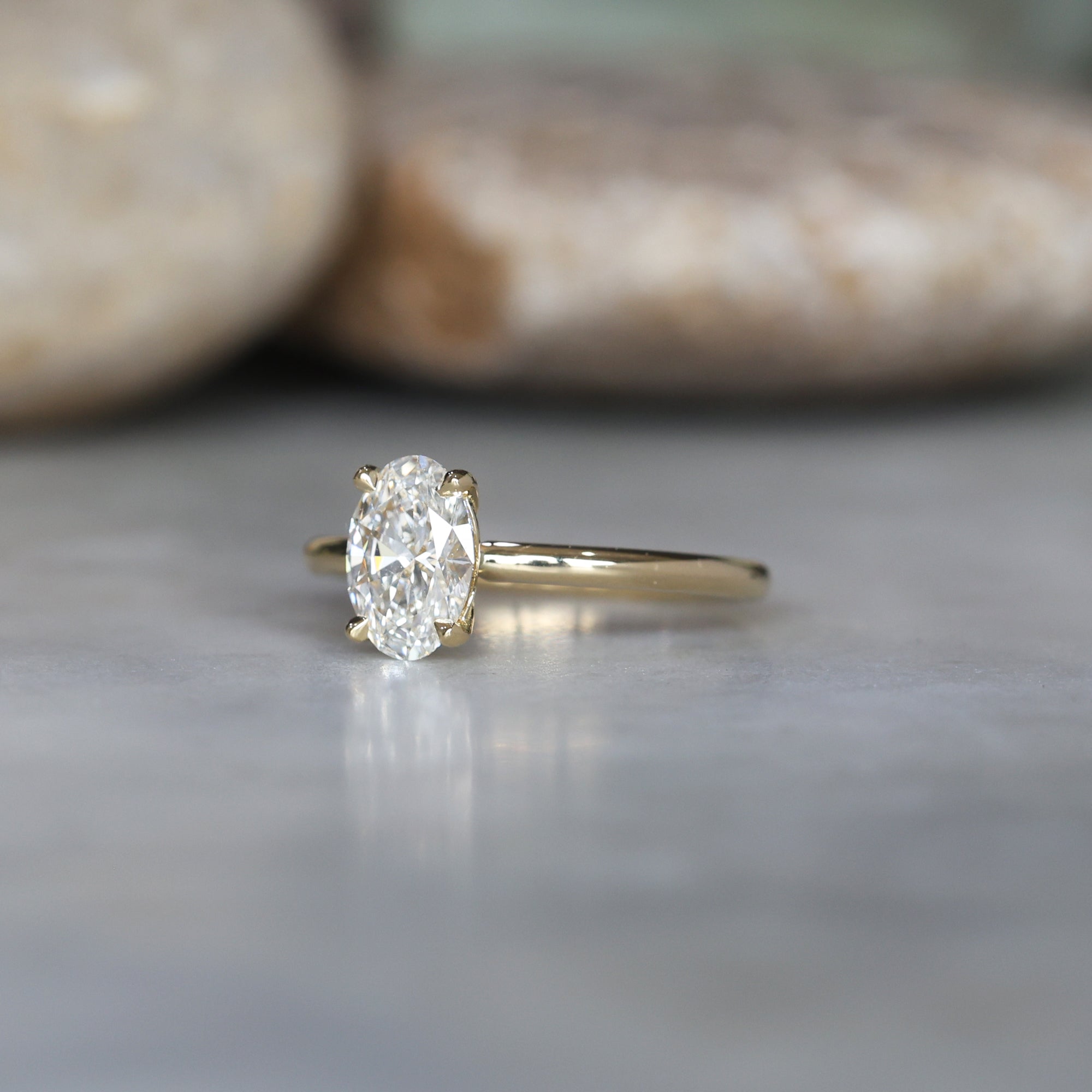 1.10 Carats Oval Shape Moissanite Solitaire Engagement Ring