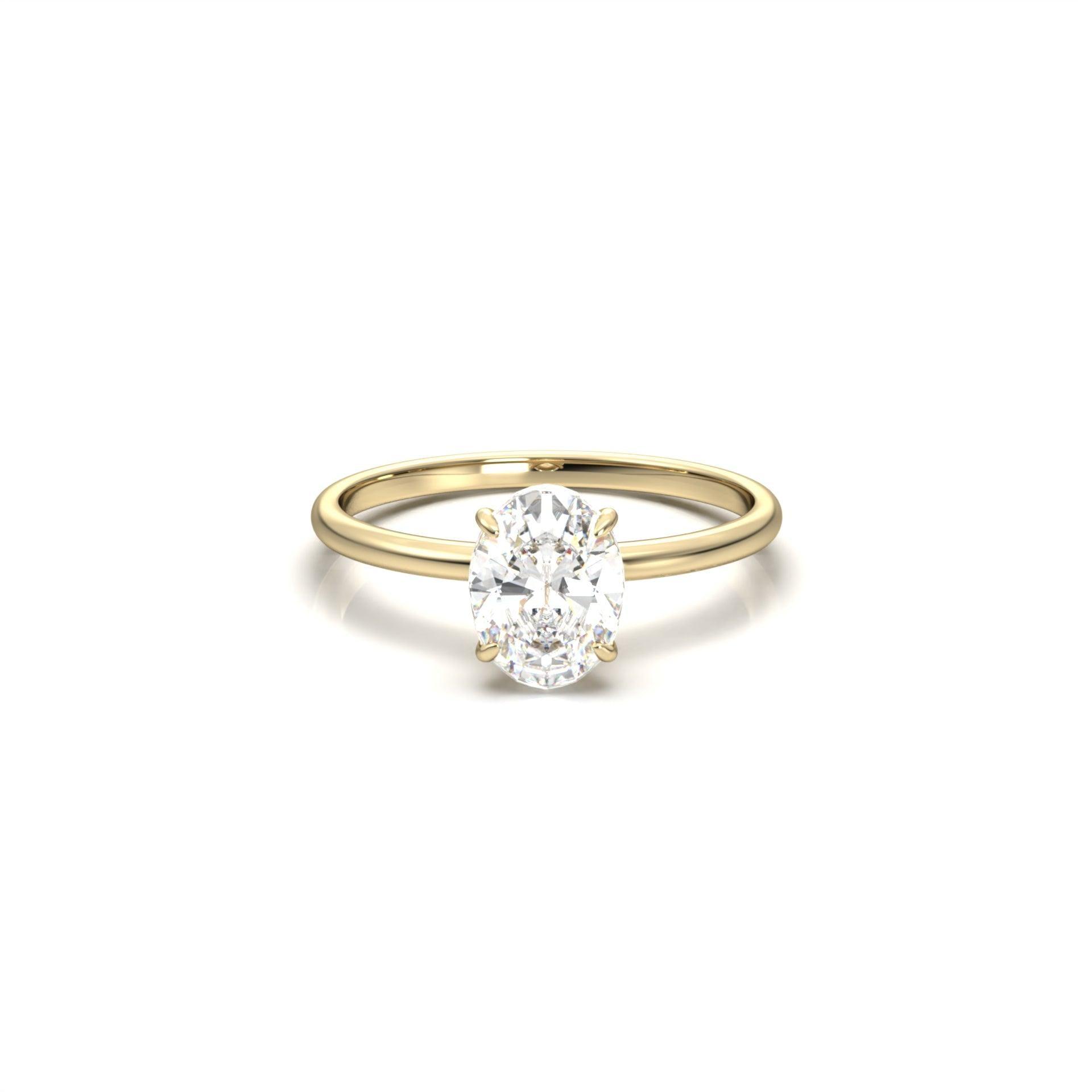 1.0 Carats Oval Shape Moissanite Solitaire Engagement Ring