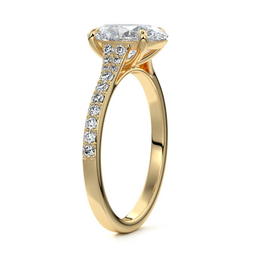 3.0 Carats Lab Grown Diamond Oval Shape E-VS1 Split Shank Engagement Ring