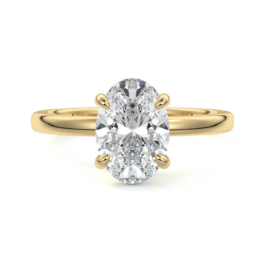 2.50 Carats Lab Grown Diamond Oval Shape E-VS1 Hidden Halo Engagement Ring