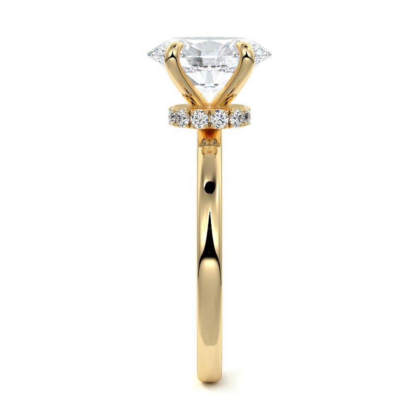 2.50 Carats Lab Grown Diamond Oval Shape E-VS1 Hidden Halo Engagement Ring