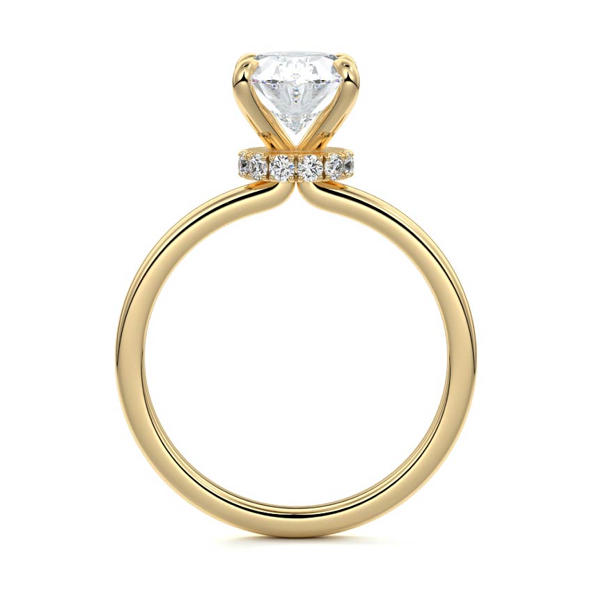 2.50 Carats Lab Grown Diamond Oval Shape E-VS1 Hidden Halo Engagement Ring
