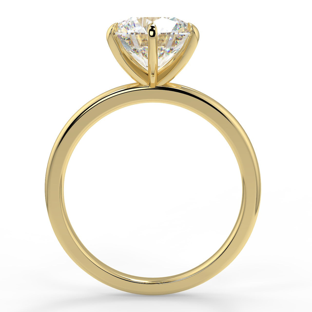 2.0 Carats Round Shape Moissanite Solitaire Engagement Ring