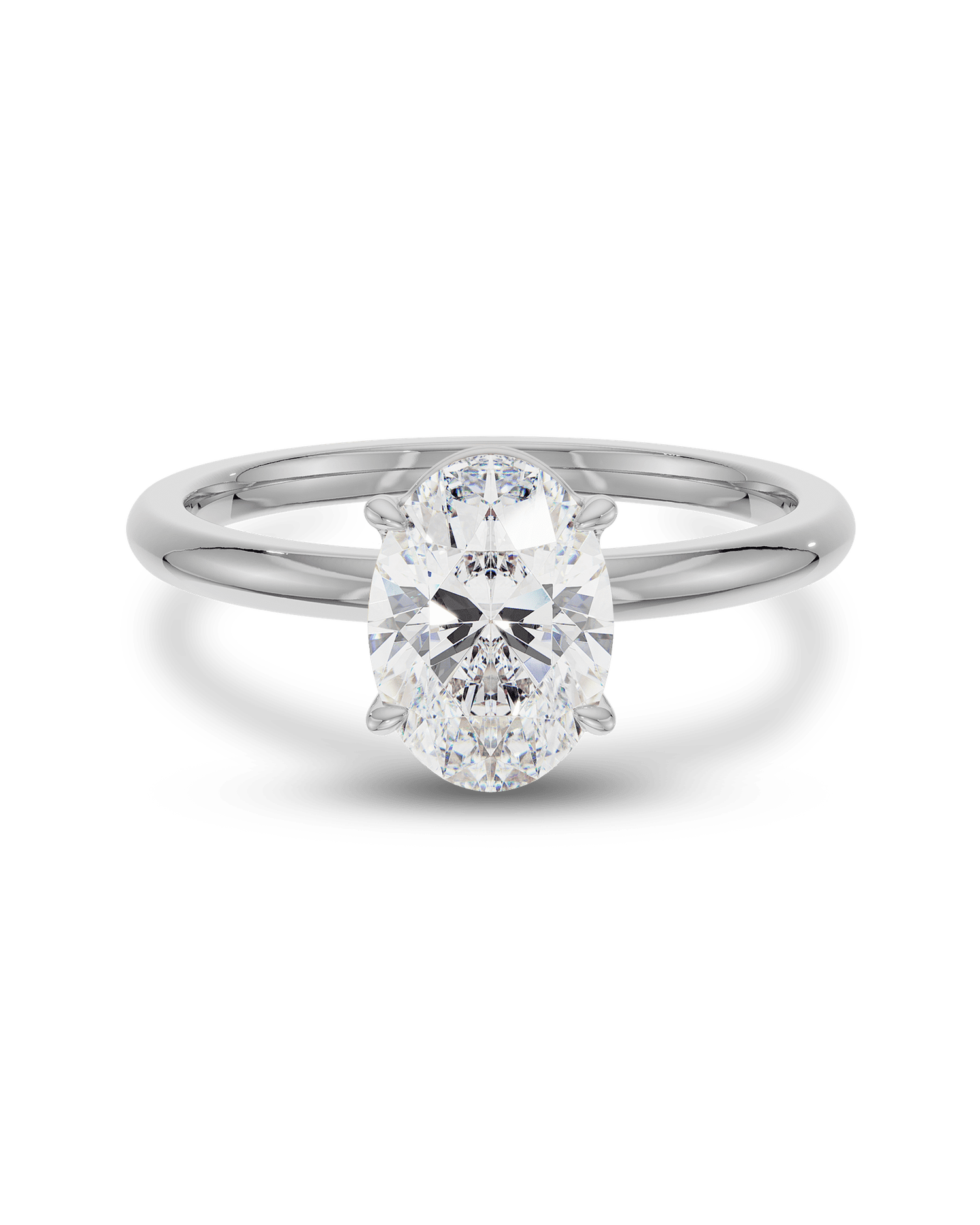 2.0 Carats Oval Shape Moissanite Solitaire Engagement Ring