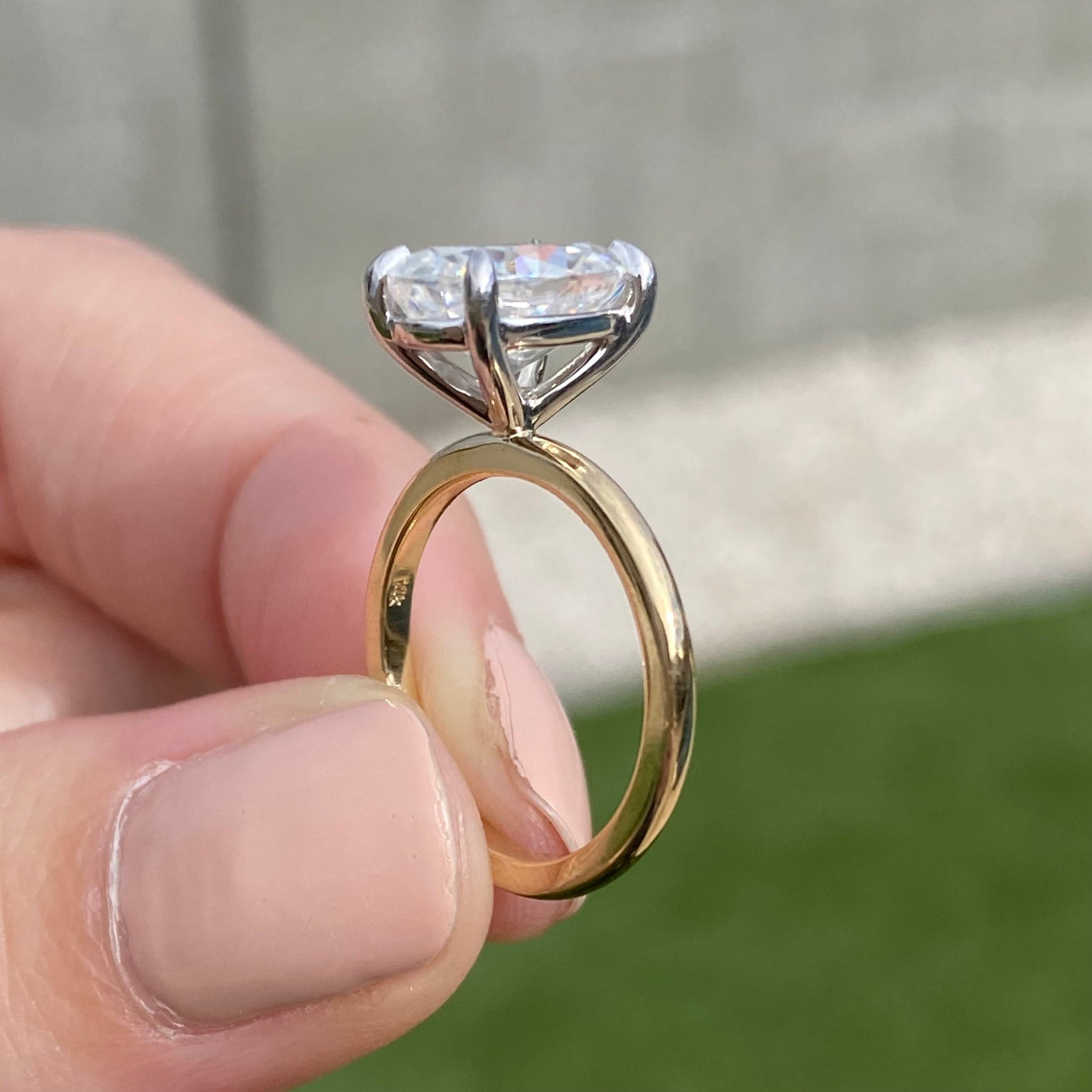3.0 Carats Cushion Shape Moissanite Solitaire Engagement Ring