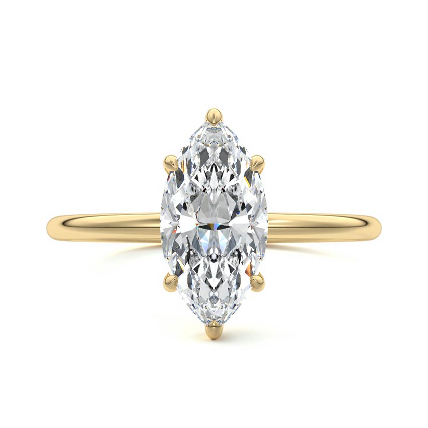 3.0 Carats Lab Grown Diamond Marquise Shape E-VS1 Hidden Halo Engagement Ring