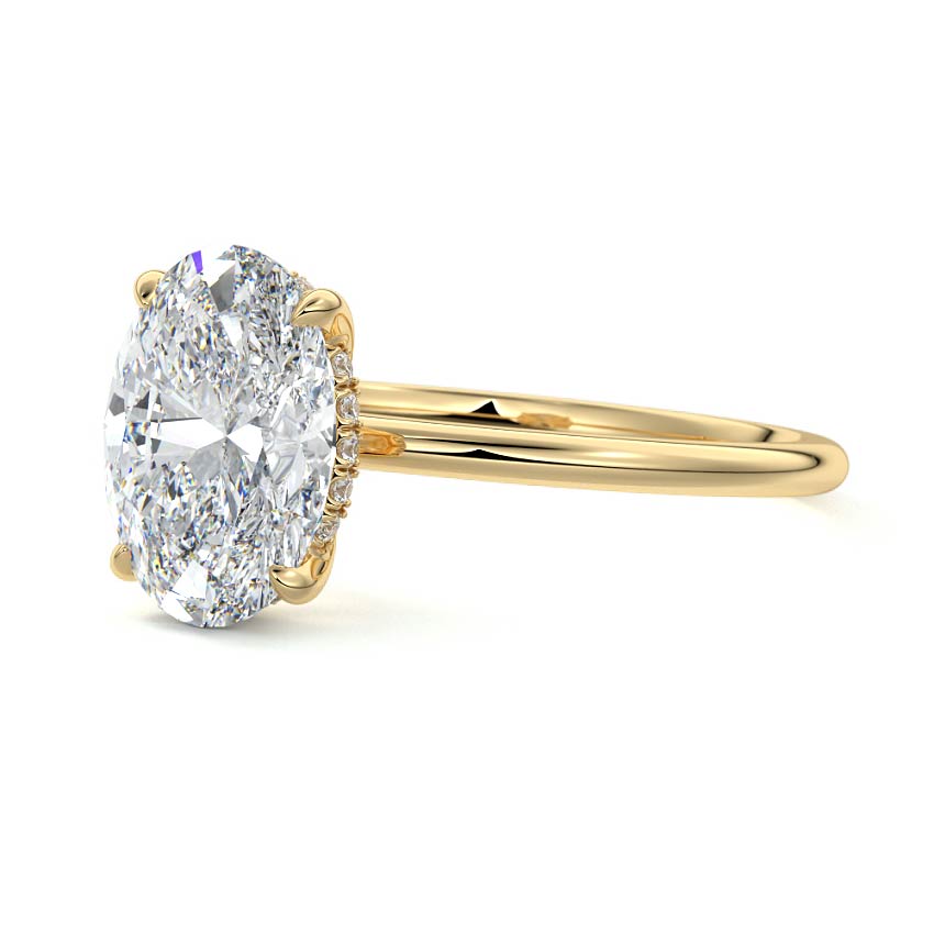 2.50 Carats Lab Grown Diamond Oval Shape F-VS1 Hidden Halo Engagement Ring