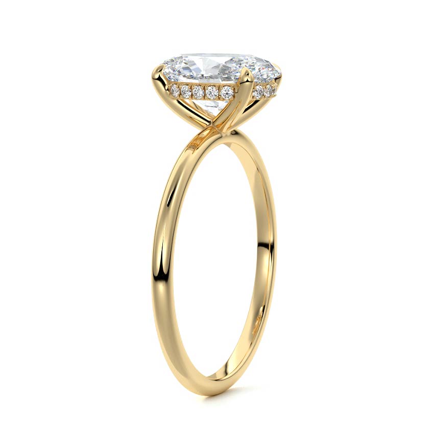 2.50 Carats Lab Grown Diamond Oval Shape F-VS1 Hidden Halo Engagement Ring
