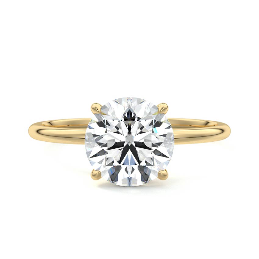 1.0 Carats Lab Grown Diamond Round Shape F-VS1 Hidden Halo Engagement Ring