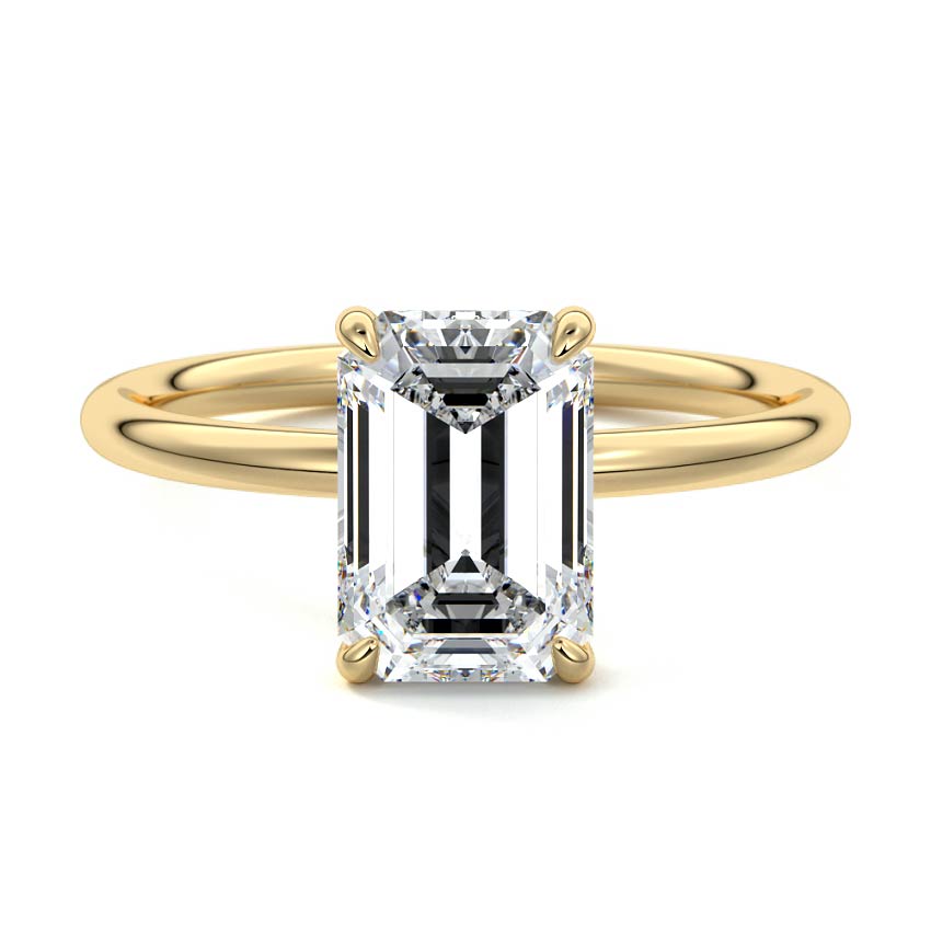 4.0 Carats Lab Grown Diamond Emerald Shape E-VS1 Solitaire Engagement Ring