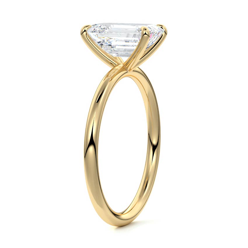 4.0 Carats Lab Grown Diamond Emerald Shape E-VS1 Solitaire Engagement Ring