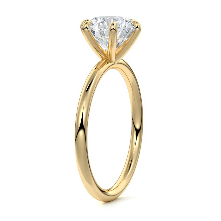 1.0 Carats Lab Grown Diamond Round Shape F-VS1 Solitaire Engagement Ring