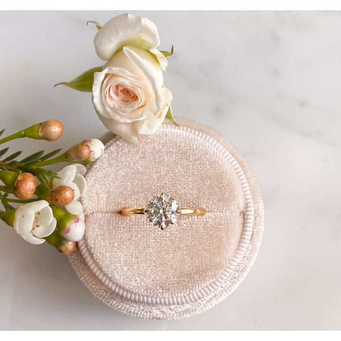 1.24 Carats Round Shape Moissanite Solitaire Engagement Rin