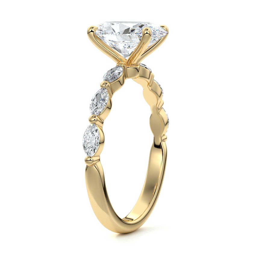 3.50 Carats Lab Grown Diamond Oval Shape E-VS1 Pave Setting Engagement Ring