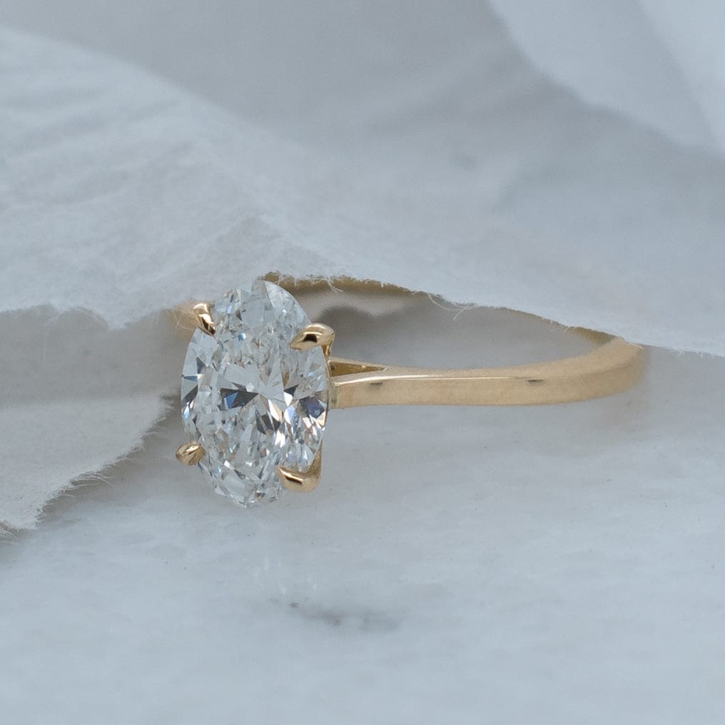 1.25 Carats Oval Shape Moissanite Solitaire Engagement Ring