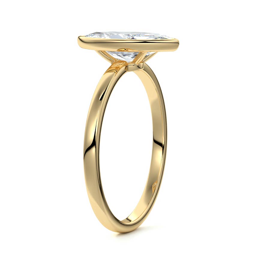 2.50 Carats Lab Grown Diamond Marquise Shape E-VS1 Bezel Solitaire Engagement Ring