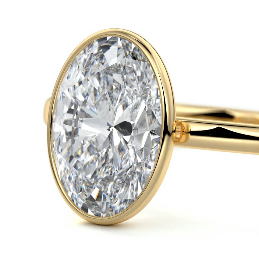 5.50 Carats Lab Grown Diamond Oval Shape E-VS1 Bezel Engagement Ring