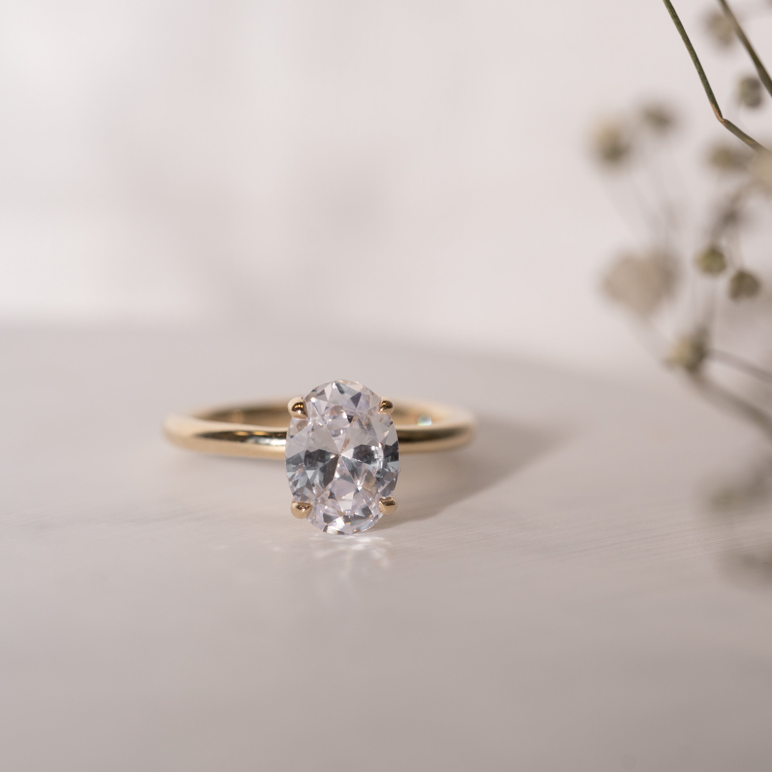 1.25 Carats Oval Shape Moissanite Solitaire Engagement Ring