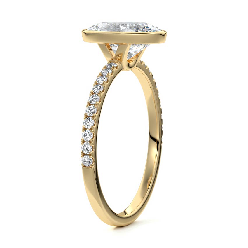 5.50 Carats Lab Grown Diamond Oval Shape E-VS1 Bezel & Pave Engagement Ring