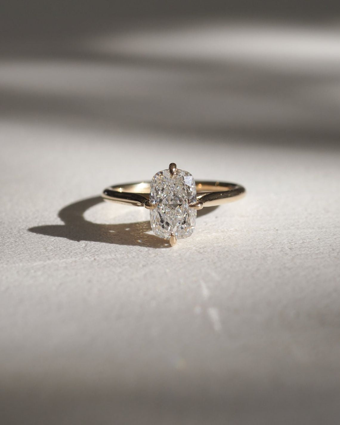 1.5 CT Elongated Cushion E/VS1 CVD Diamond Solitaire Engagement Ring