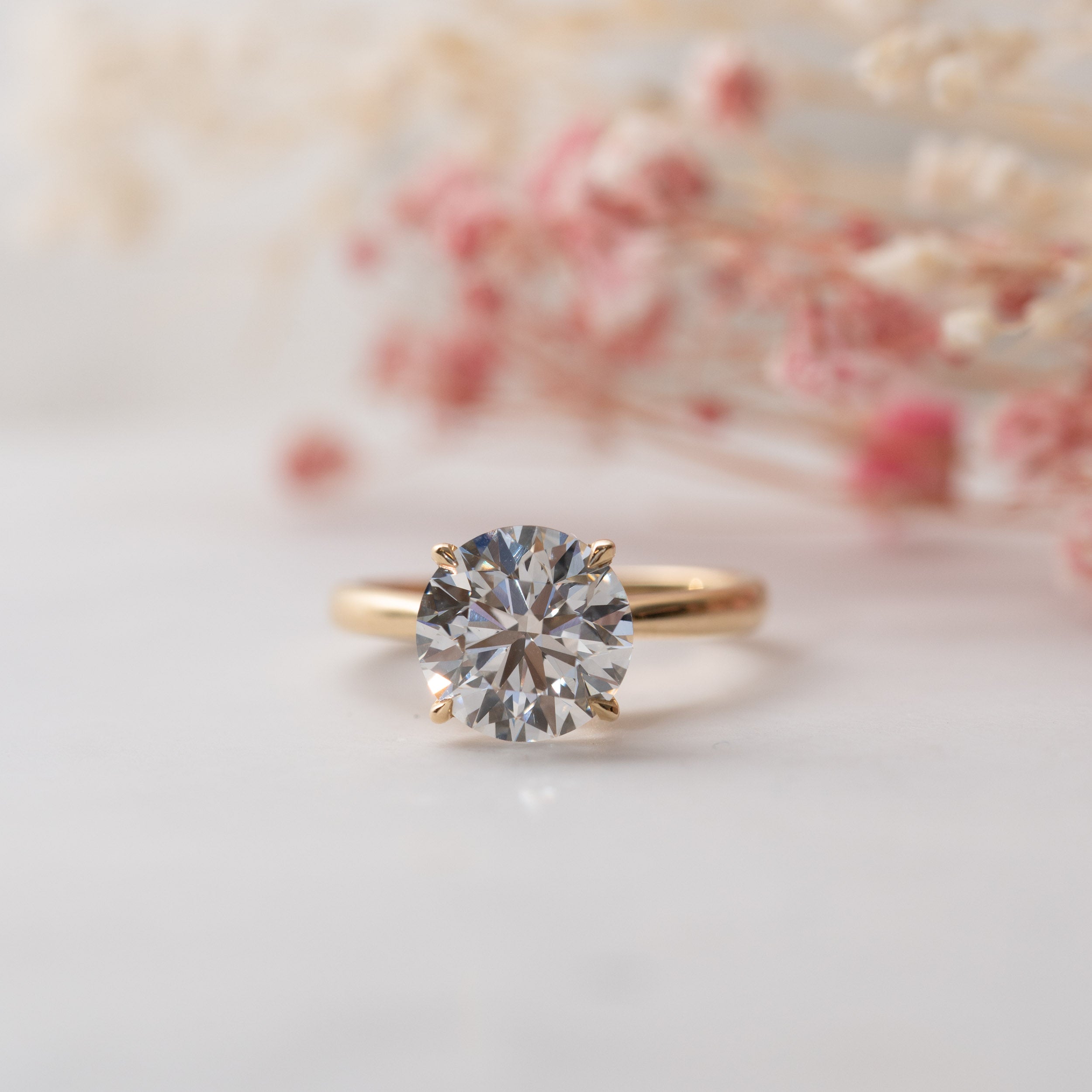 1.50 Carats Round Shape Moissanite Solitaire Engagement Ring