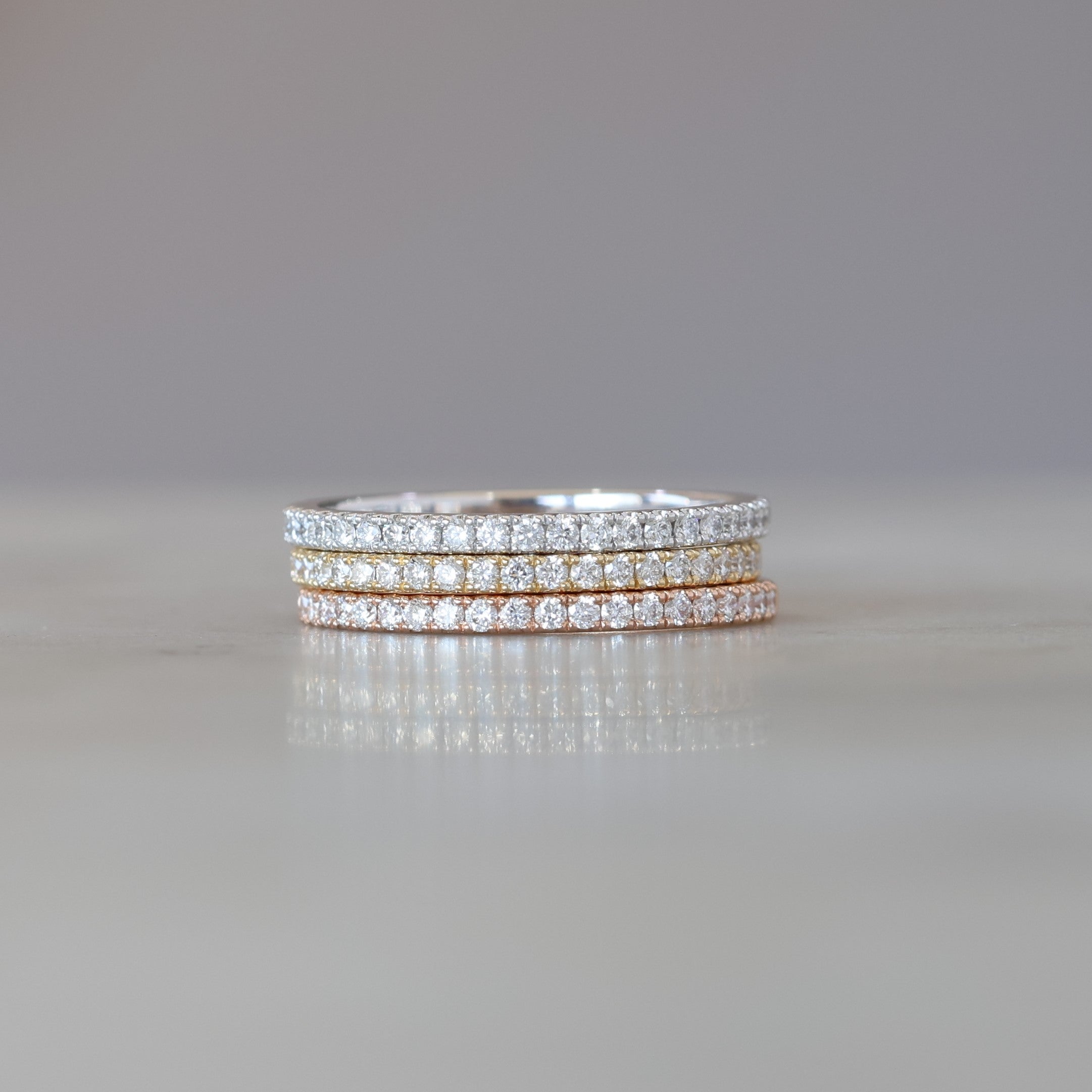 0.25 Carats Moissanite Round Shape Half Eternity Wedding Band