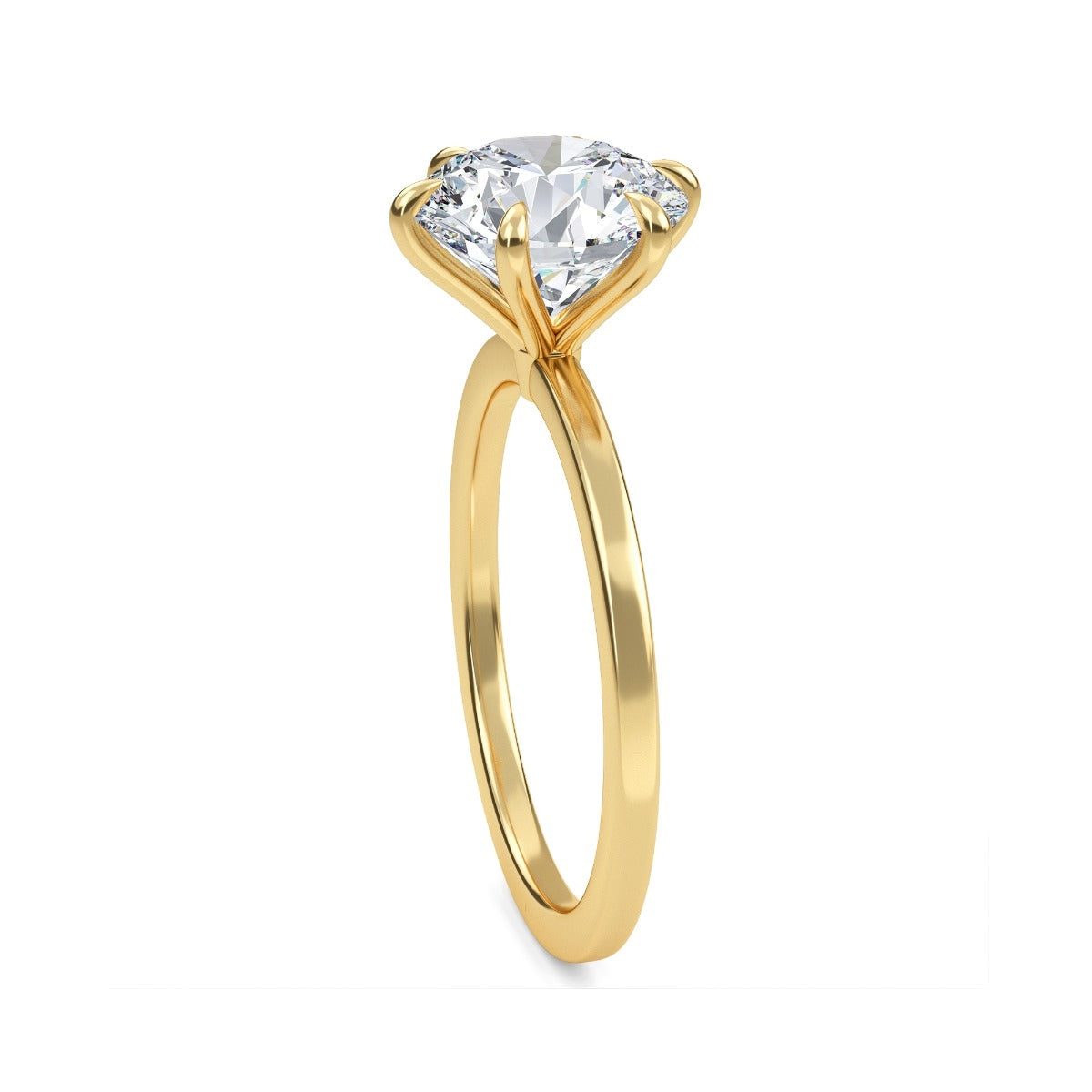 1.50 Carats Round Shape Moissanite Solitaire Engagement Ring