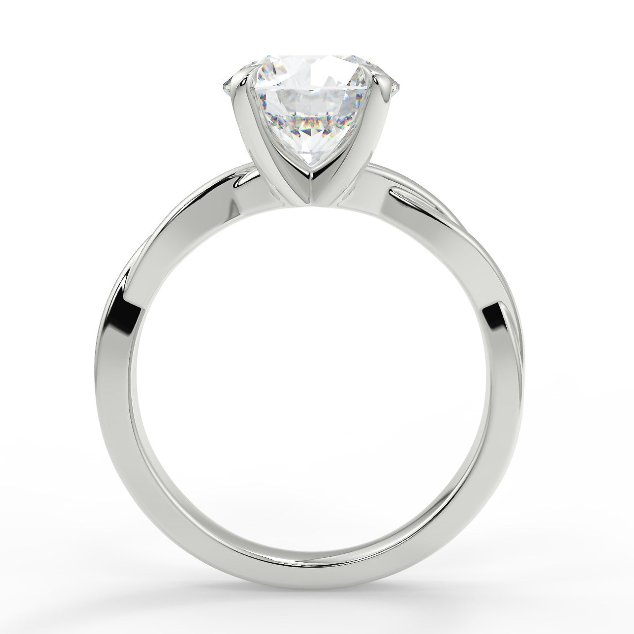 2.0 Carats Round Shape Moissanite Solitaire Engagement Ring