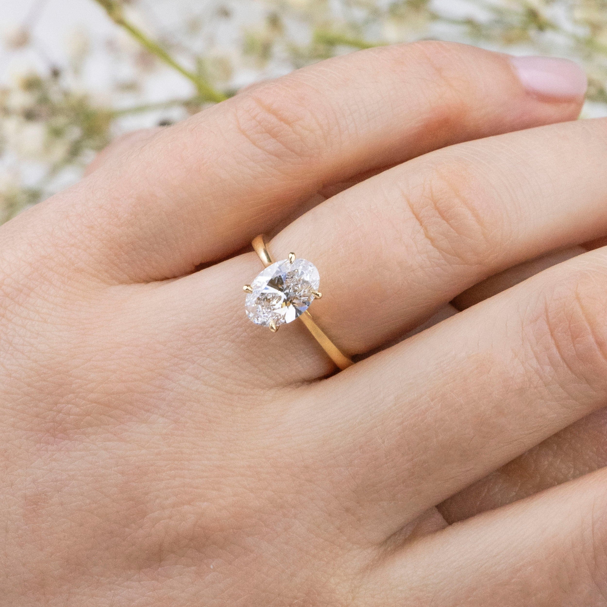 1.56 Carats Oval Shape Moissanite Solitaire Engagement Ring