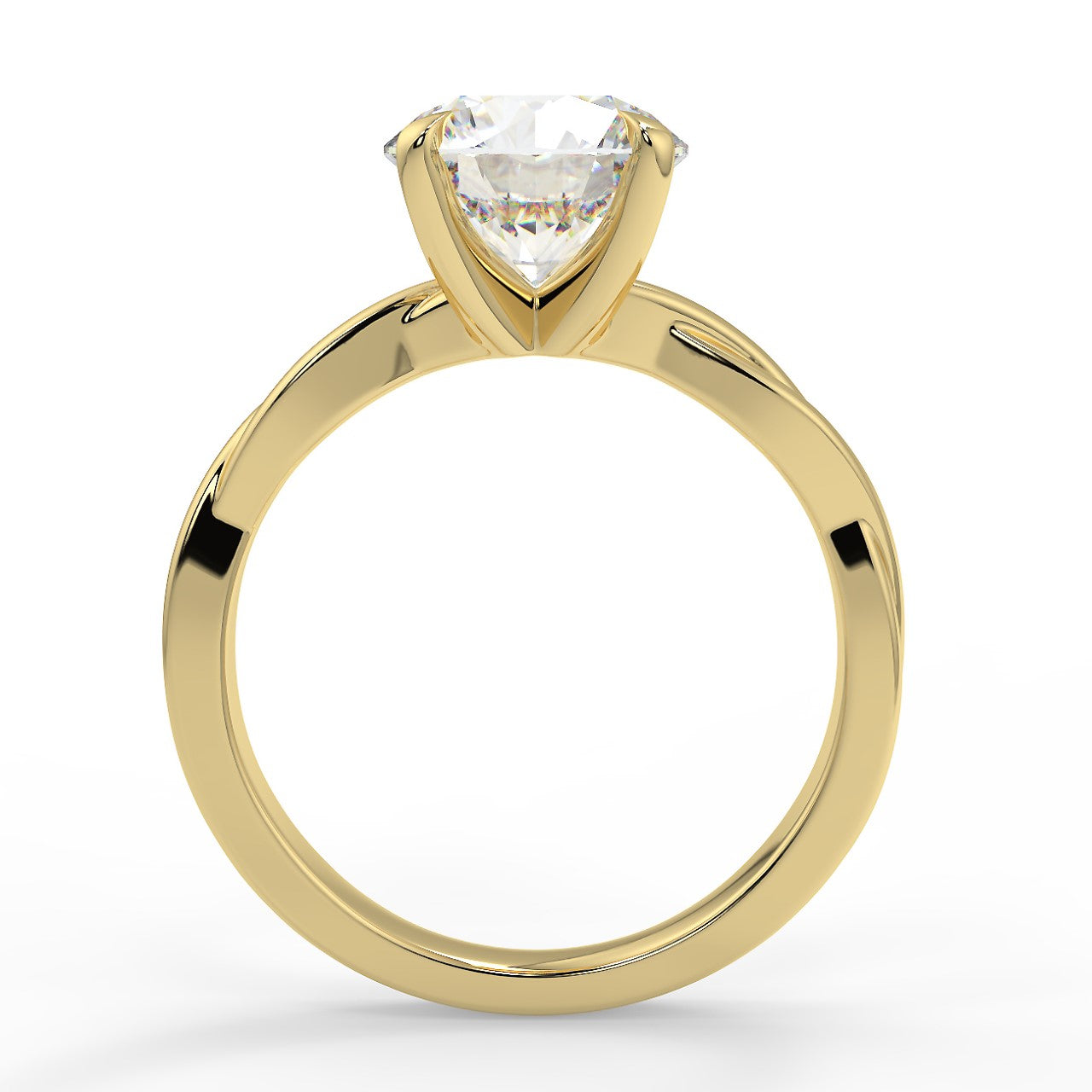 2.0 Carats Round Shape Moissanite Solitaire Engagement Ring