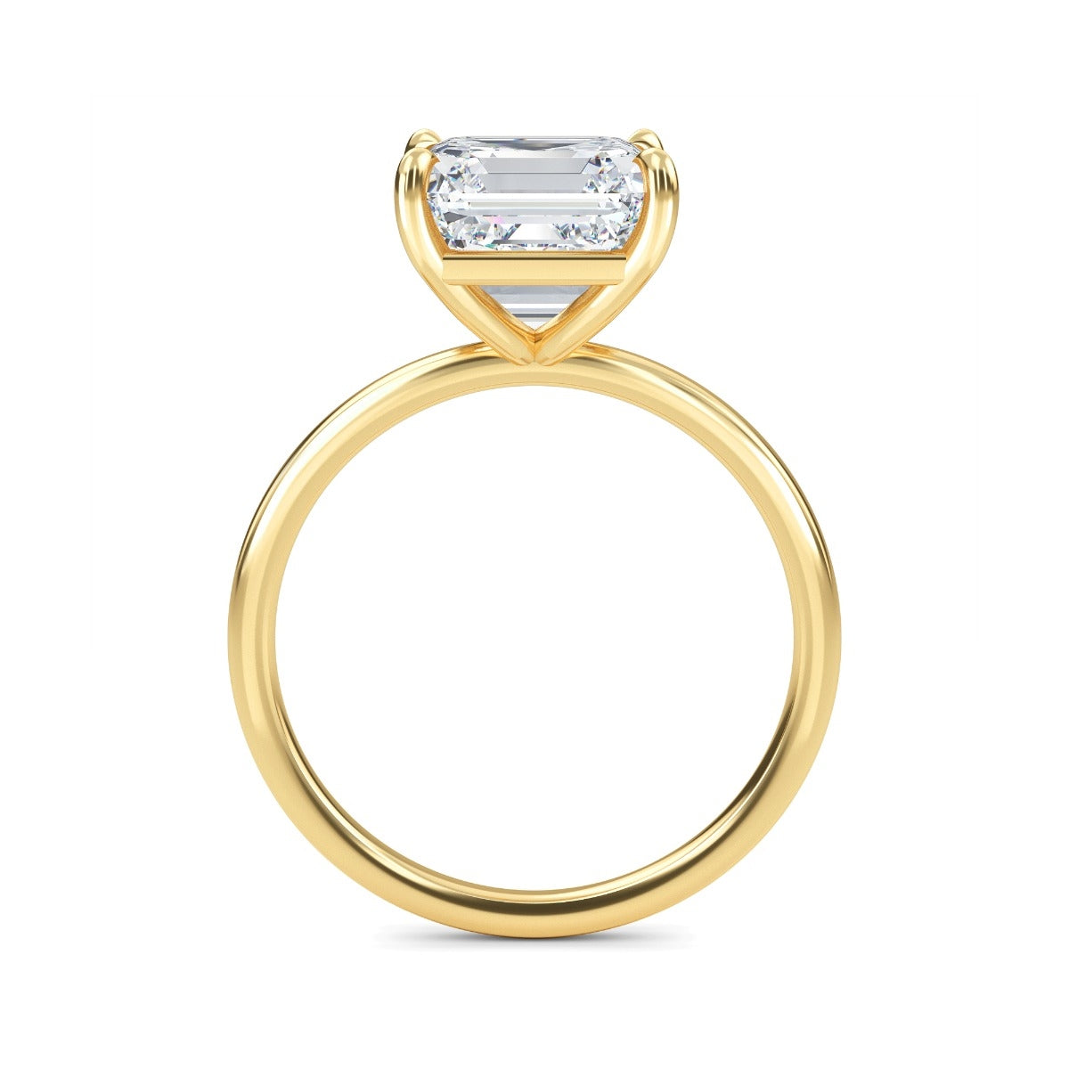 2.65 Carats Asscher Shape Moissanite Solitaire Engagement Ring