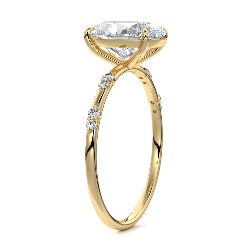 3.50 Carats Lab Grown Diamond Oval Shape E-VS1 Pave Engagement Ring
