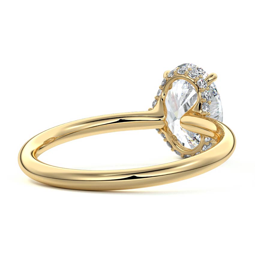 3.50 Carats Lab Grown Diamond Oval Shape E-VS1 Pave Setting Engagement Ring