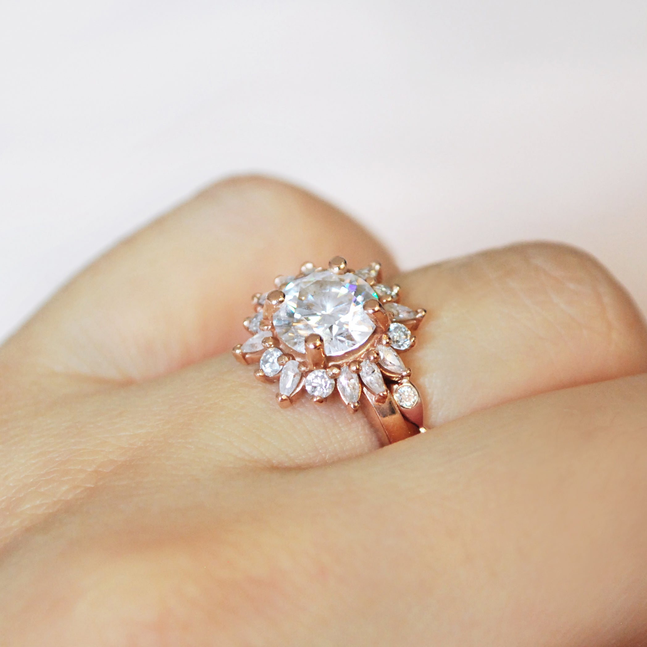 0.15 Carats Moissanite Round Shape Flush Wedding Band