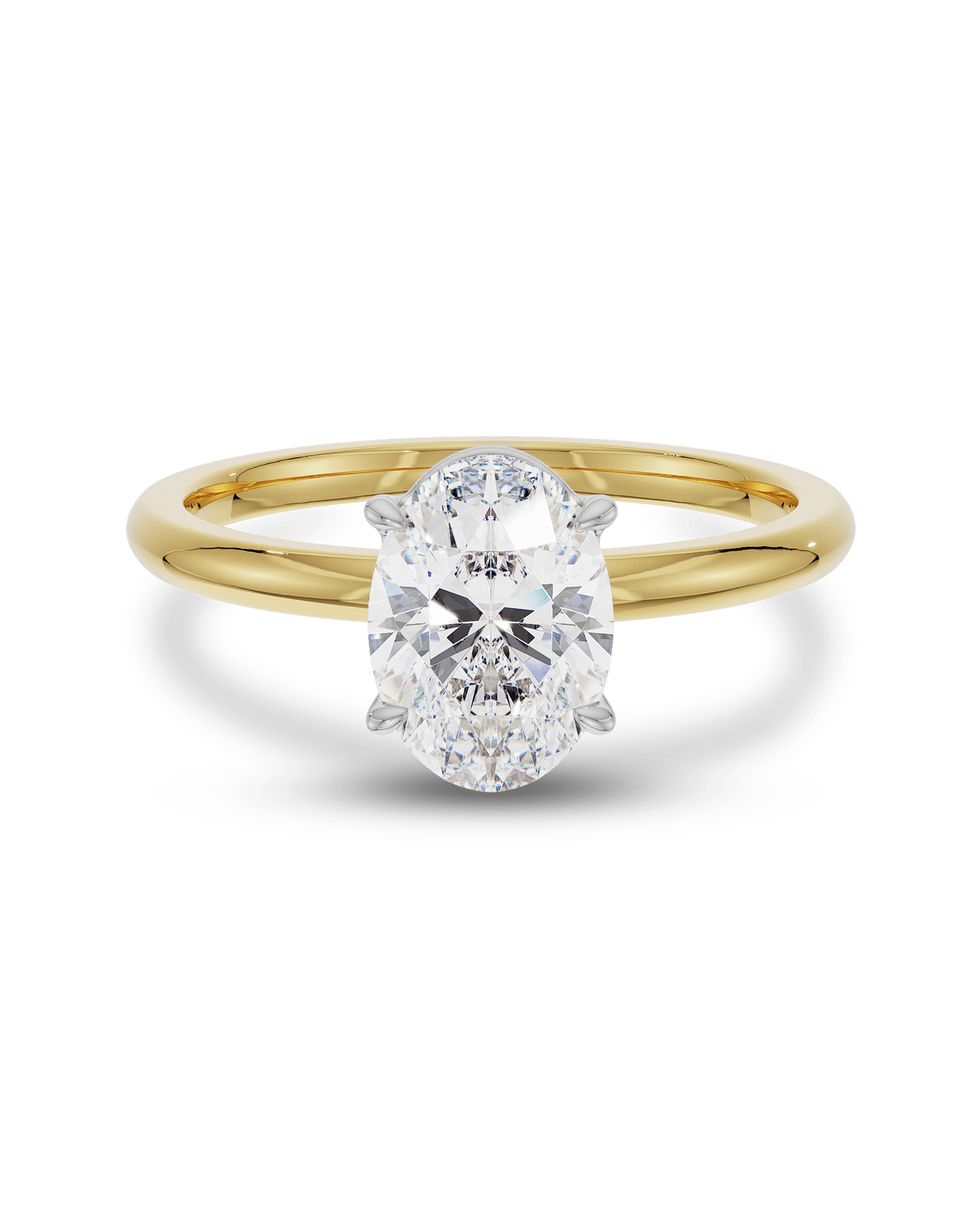 2.0 Carats Oval Shape Moissanite Solitaire Engagement Ring