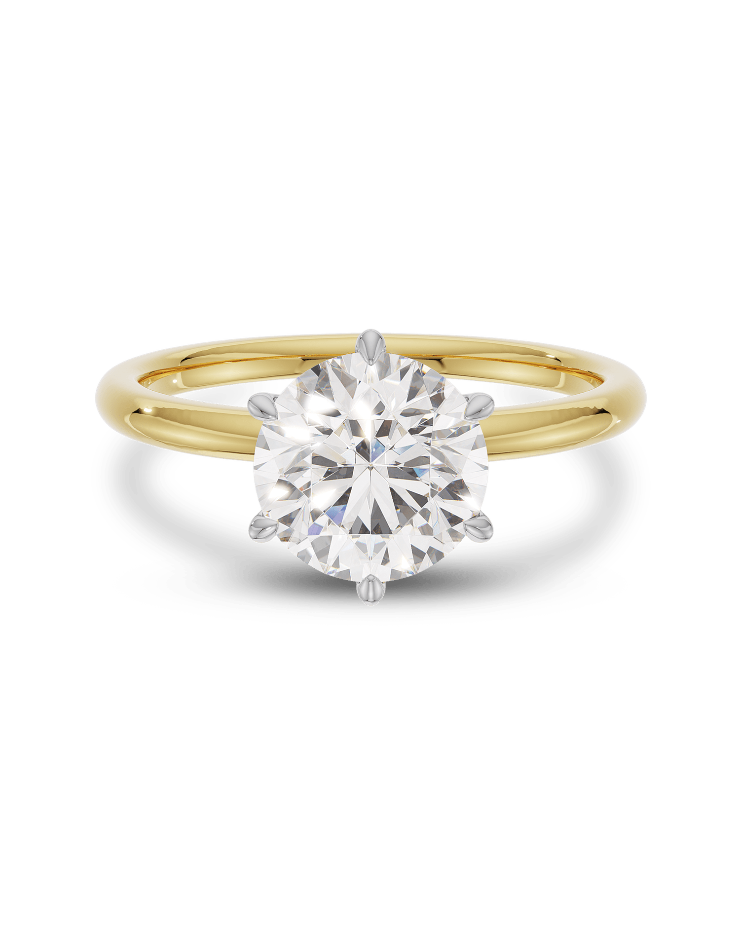 1.0 Carats Round Shape Moissanite Solitaire Engagement Ring