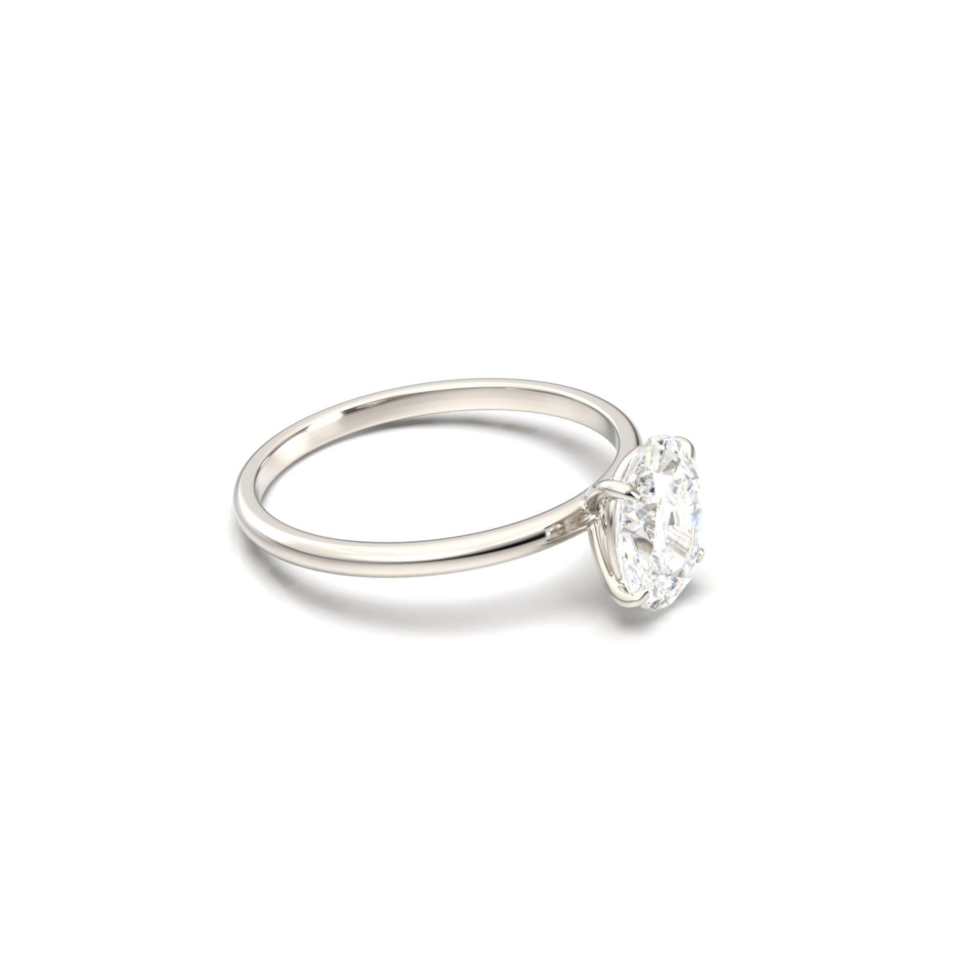 1.0 Carats Oval Shape Moissanite Solitaire Engagement Ring