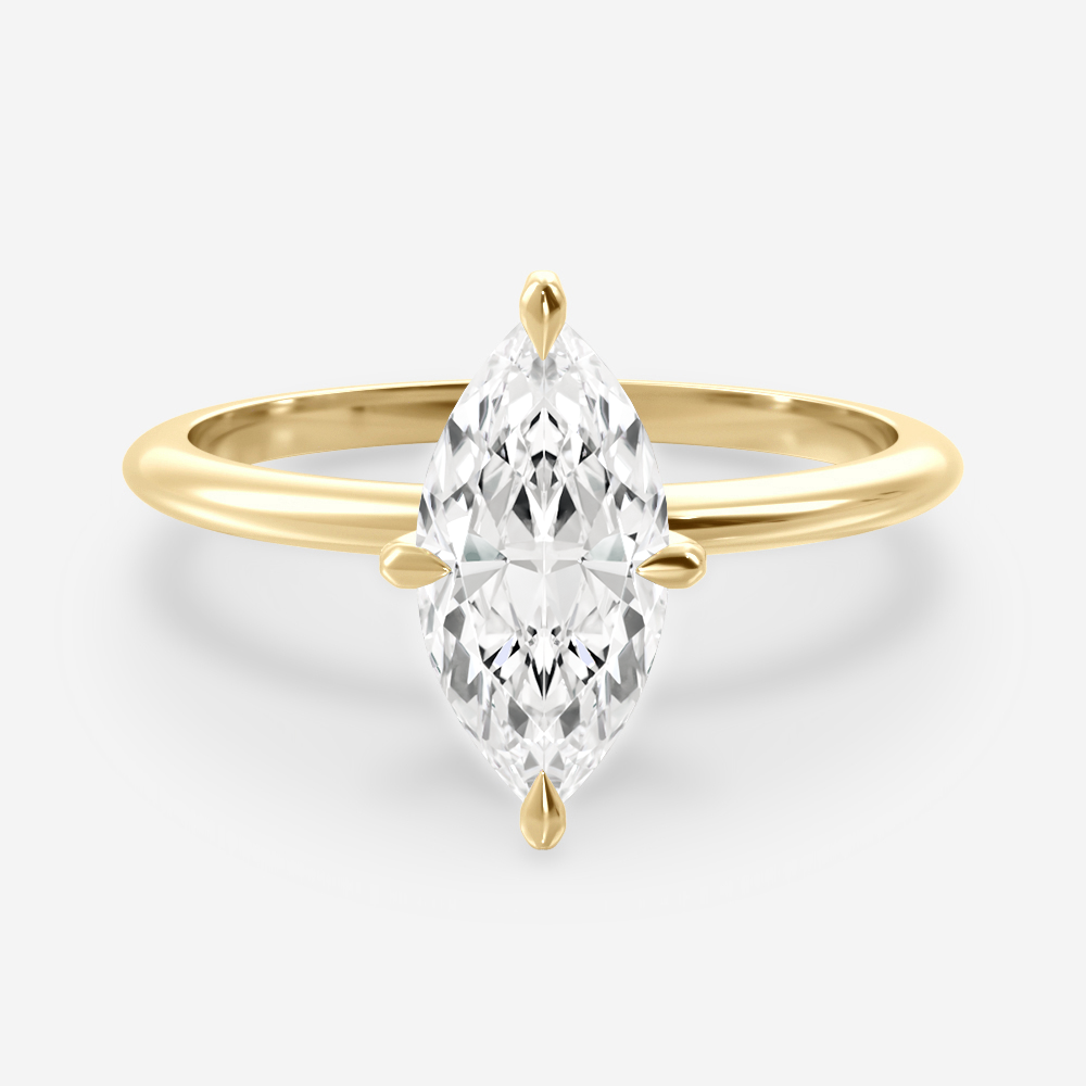 1.0 Carats Marquise Shape Moissanite Solitaire Engagement Ring