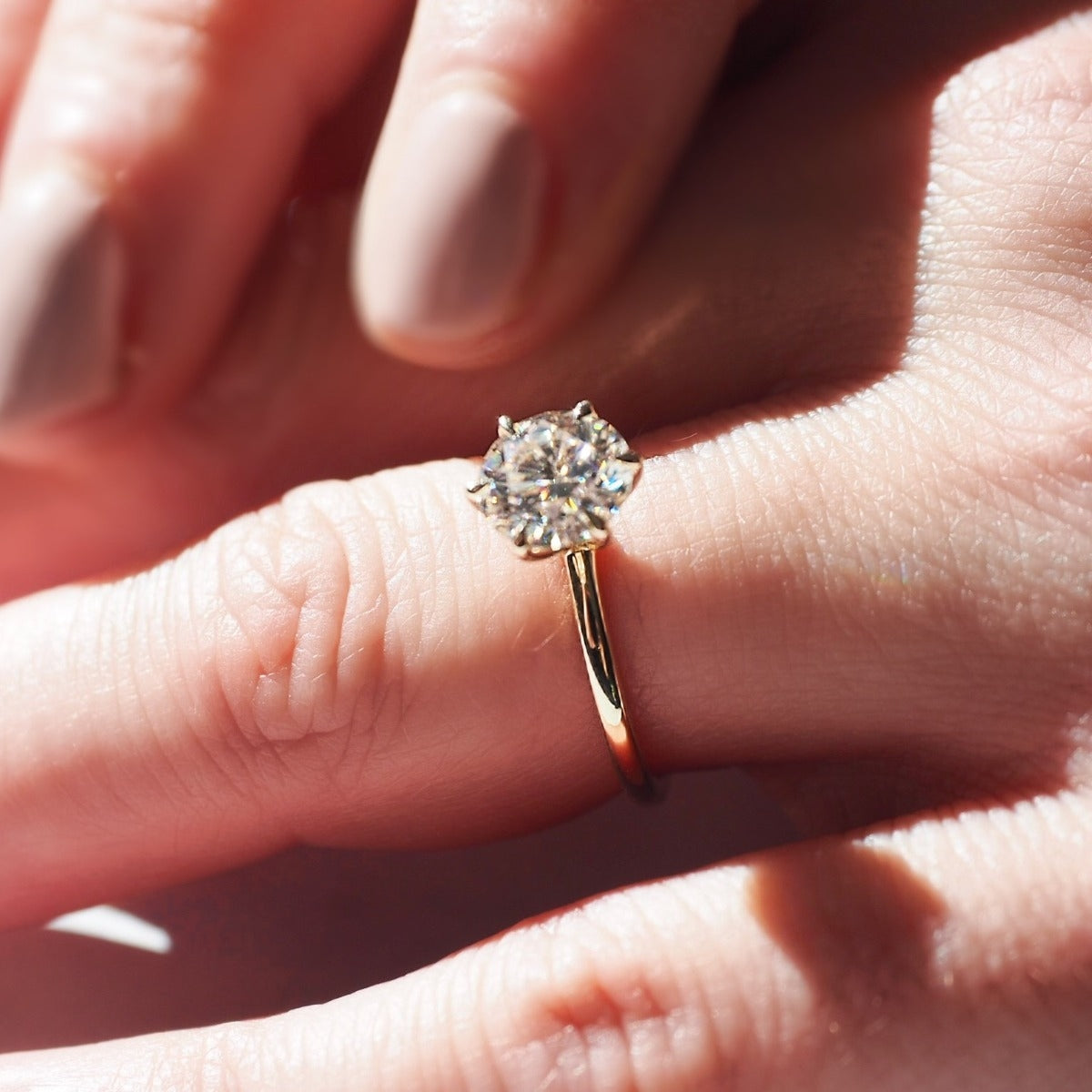1.50 Carats Round Shape Moissanite Solitaire Engagement Ring