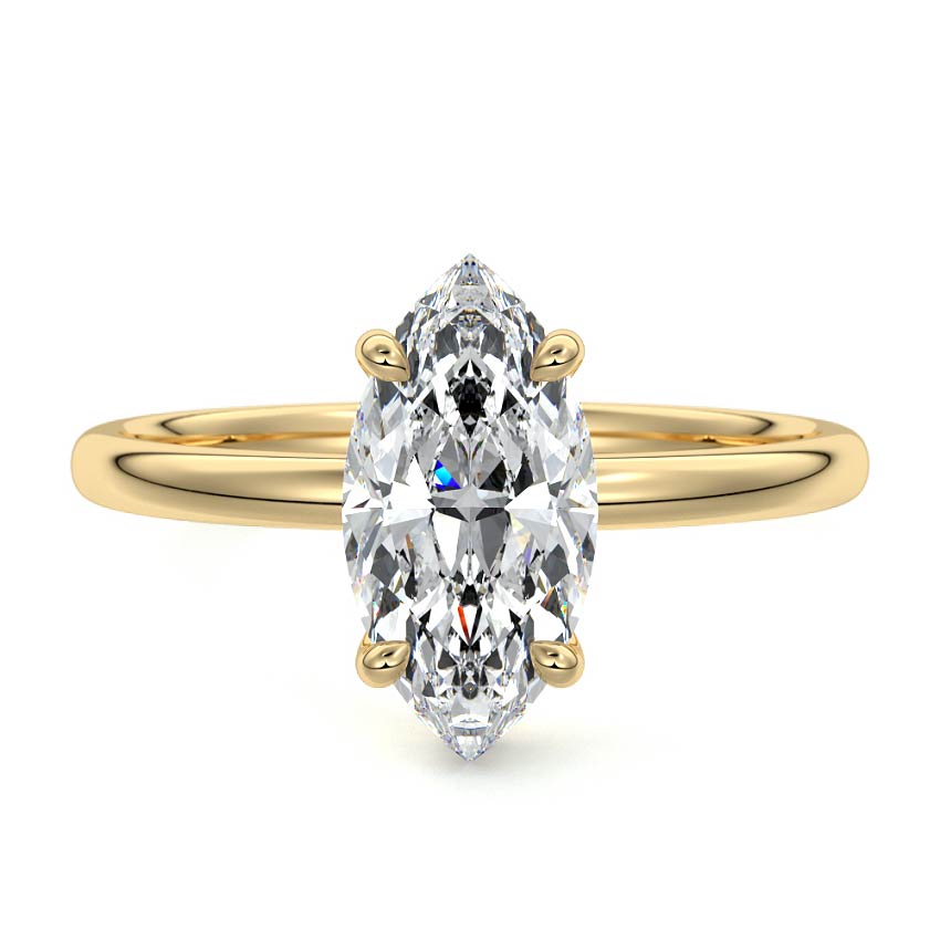 4.50 Carats Lab Grown Diamond Marquise Shape E-VS1 Hidden Halo Engagement Ring